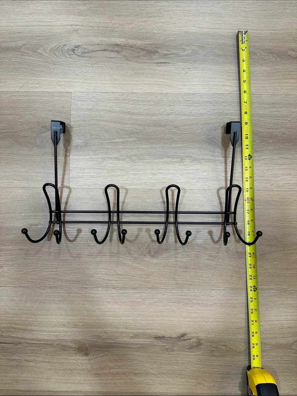 Over-the-Door 12-Hook Metal Wall Rack - Black